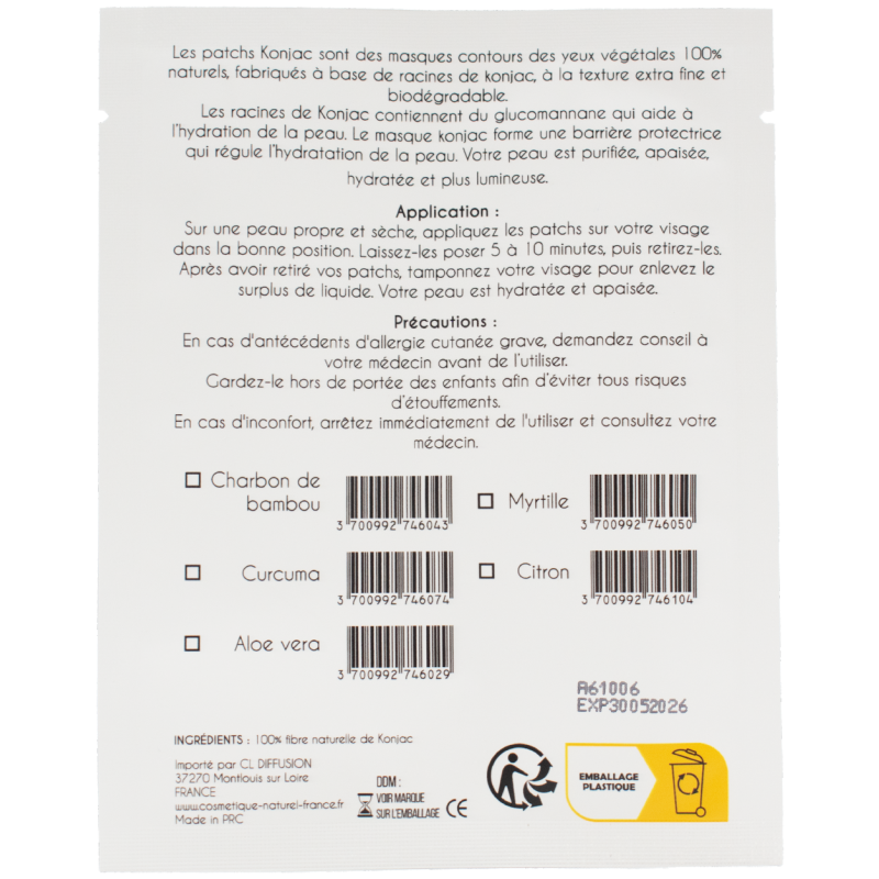 Parche de contorno de ojos en Konjac & Aloé Vera