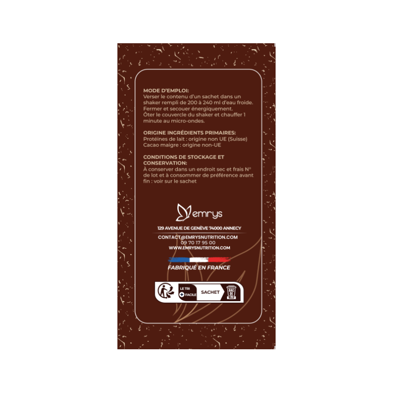 CHOCO POWER EMRYS NUTRITION (BOX DE 5 SACHETS)